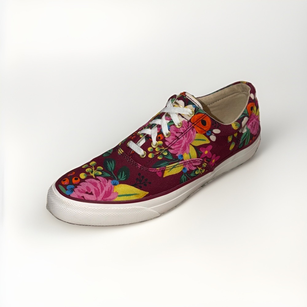 Keds x Rifle Paper Co. Anchor Red Floral Canvas Lace Up Sneakers Size 8.5